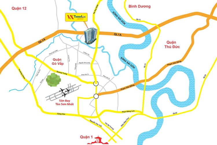 bản đồ Vi trí căn hộ happy one thạnh lộc